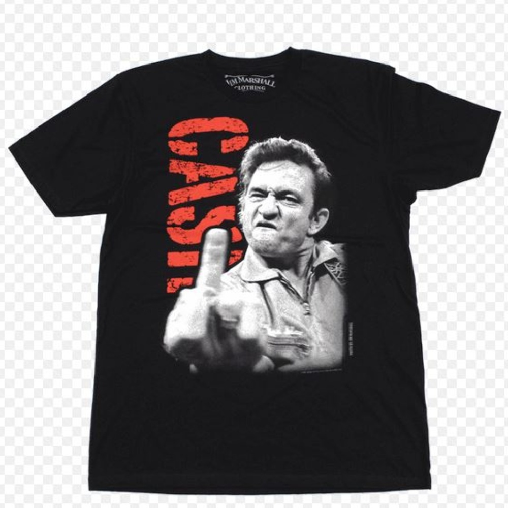 Johnny Cash The Finger T-shirt  by Jim Marshall